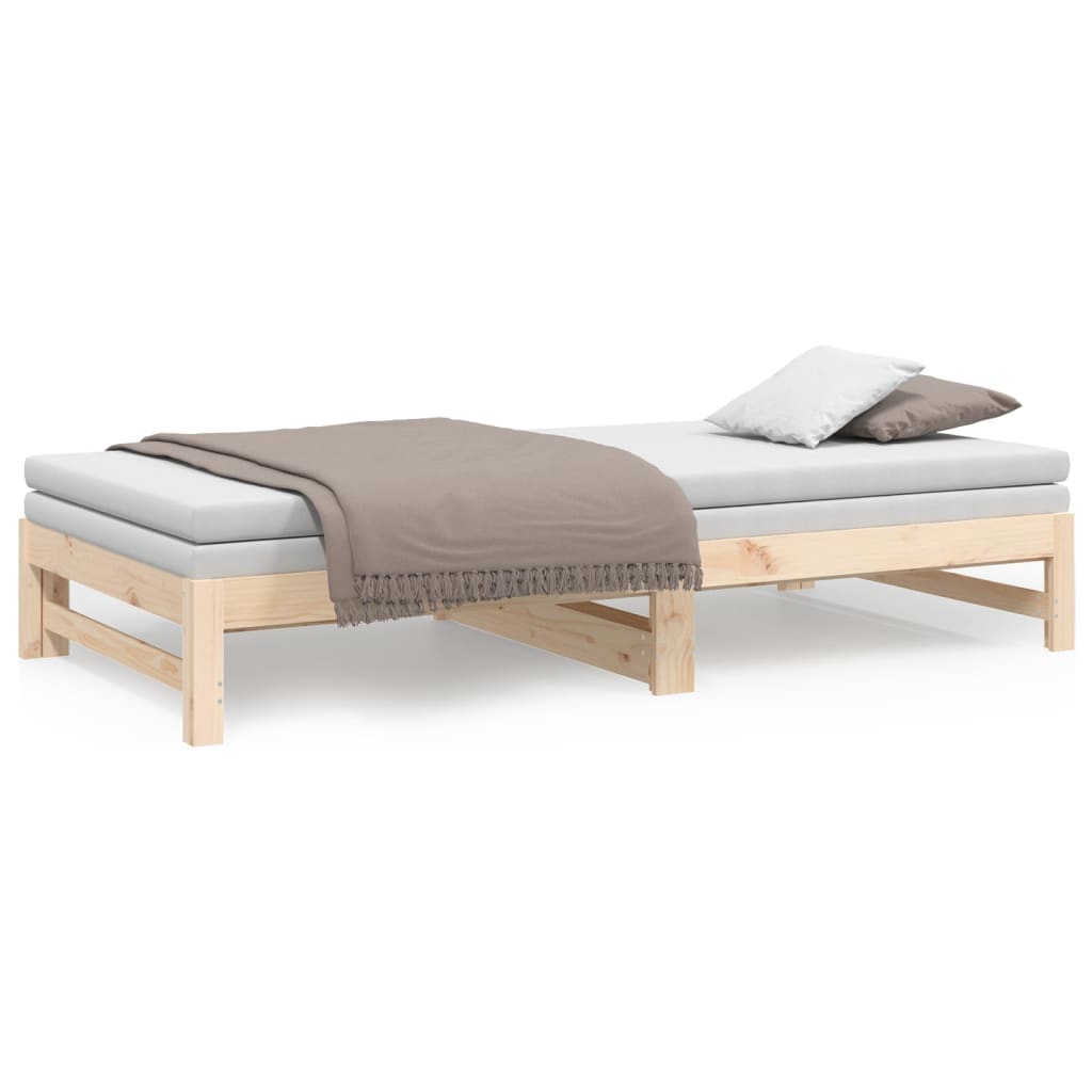 Lit de repos extensible 2x(90x200) cm en bois de pin massif