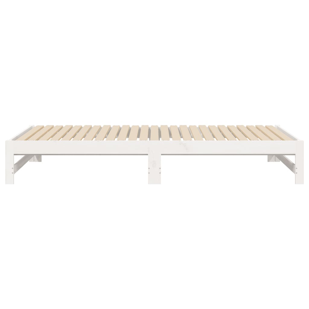 Lit de repos extensible blanc 2x(90x200) cm en bois de pin massif