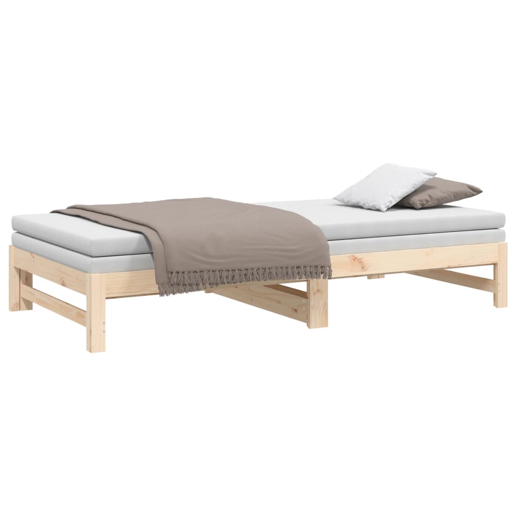 Lit de repos extensible 2x(80x200) cm en bois de pin massif