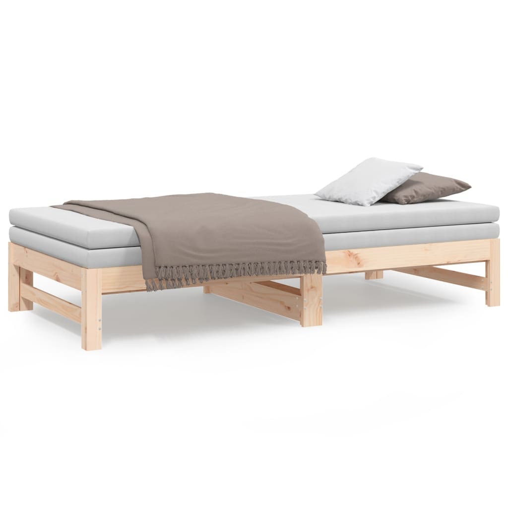 Lit de repos extensible 2x(90x190) cm en bois de pin massif