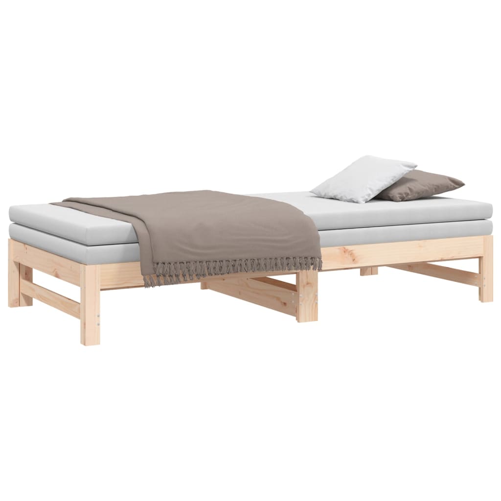 Lit de repos extensible 2x(90x190) cm en bois de pin massif