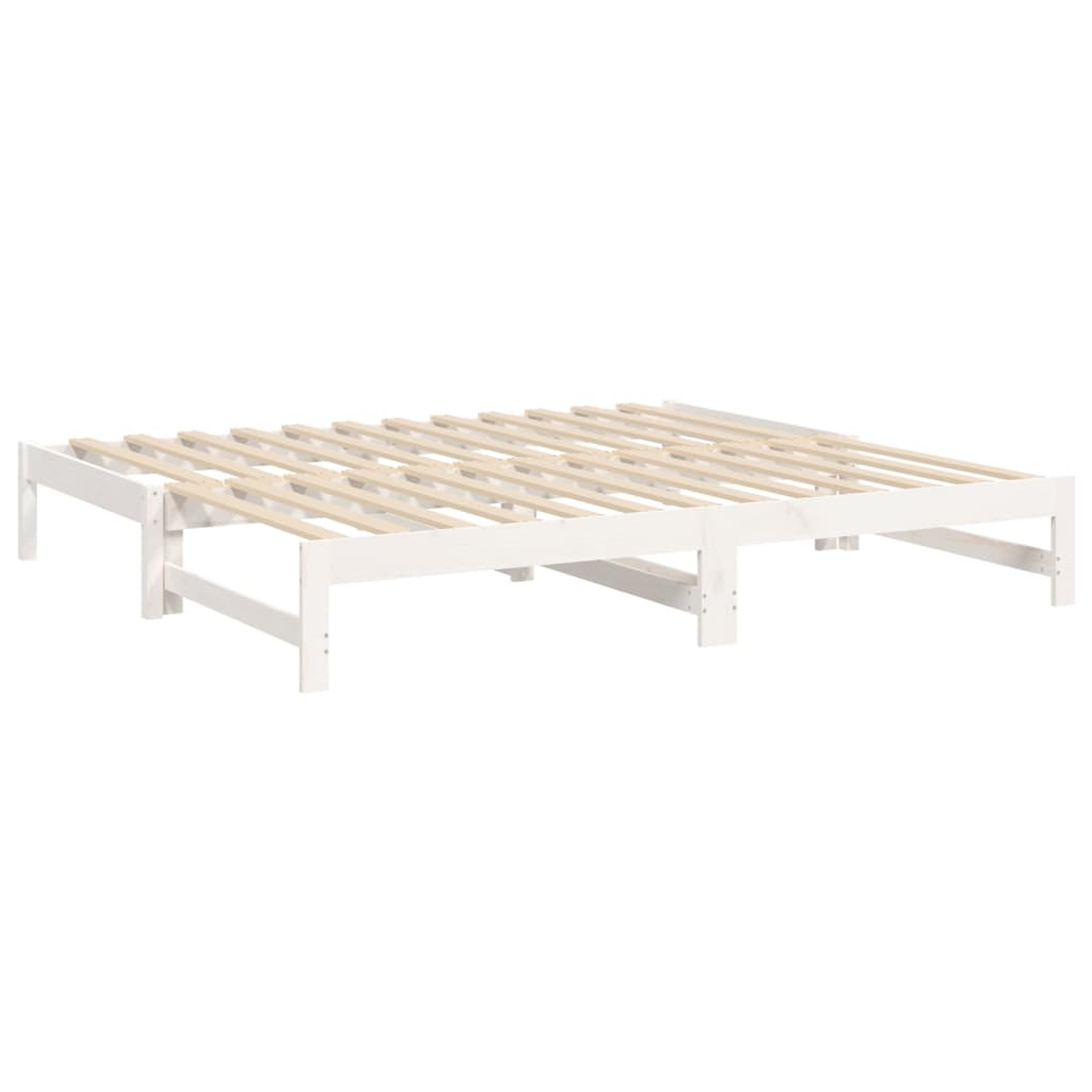 Lit de repos extensible blanc 2x(90x190) cm en bois de pin massif