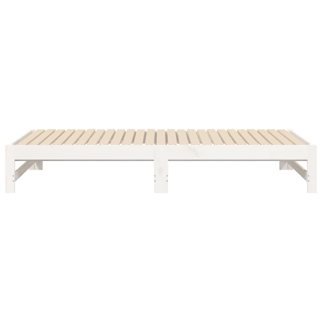 Lit de repos extensible blanc 2x(90x190) cm en bois de pin massif