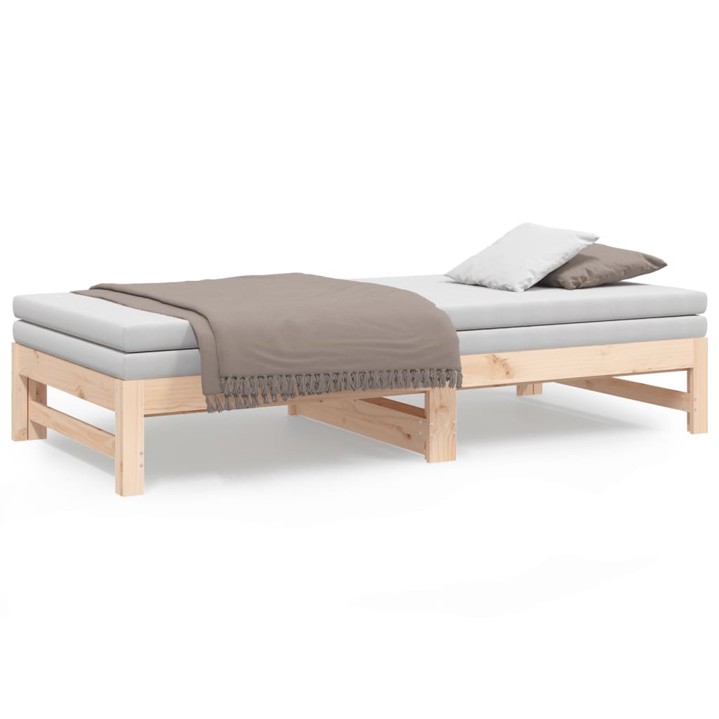 Lit de repos extensible 2x(75x190) cm en bois de pin massif