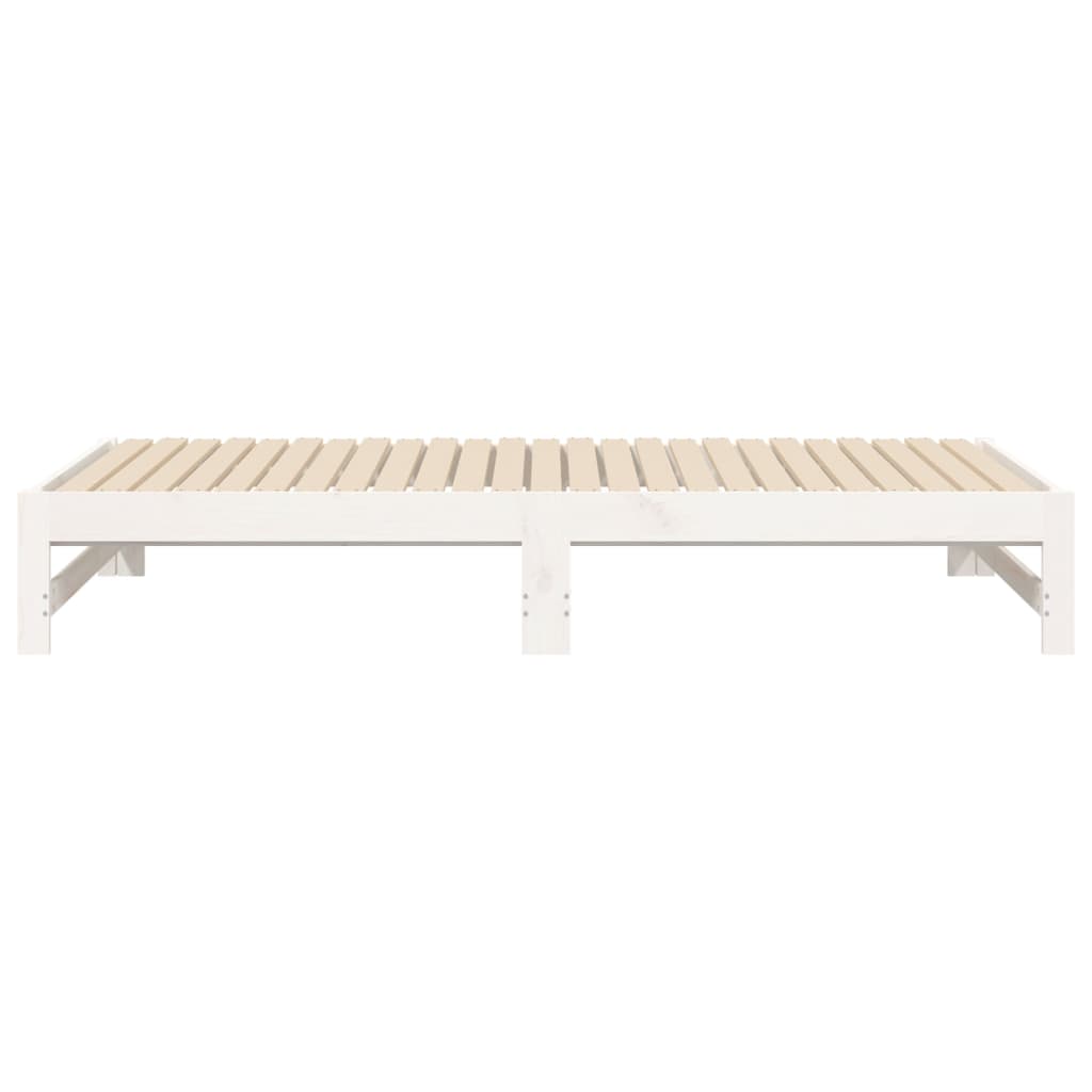 Lit de repos extensible blanc 2x(75x190) cm en bois de pin massif