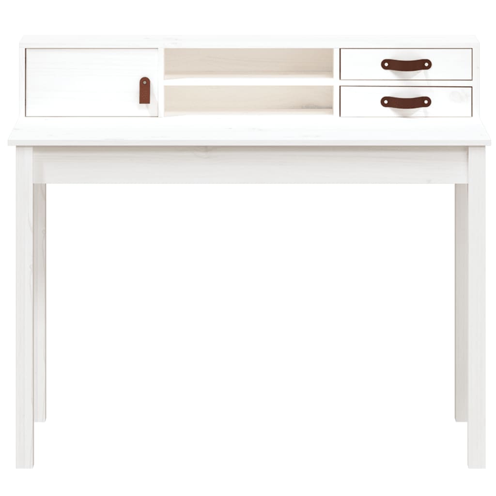 Bureau blanc 110x50x93 cm en bois de pin massif