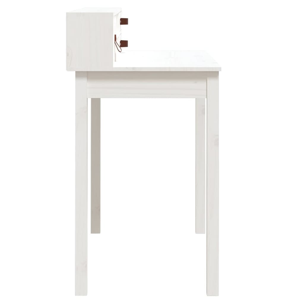 Bureau blanc 110x50x93 cm en bois de pin massif