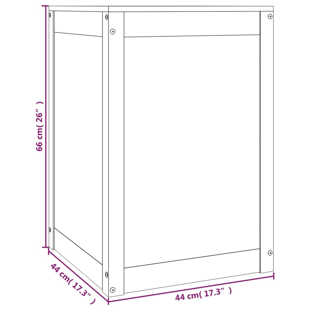 Coffre à linge 44x44x66 cm en bois de pin massif