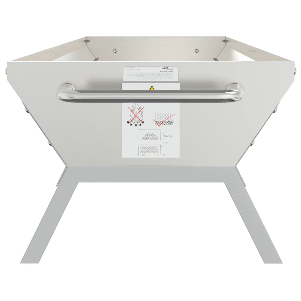 Grill Silbern 118x42x30,5 cm Edelstahl