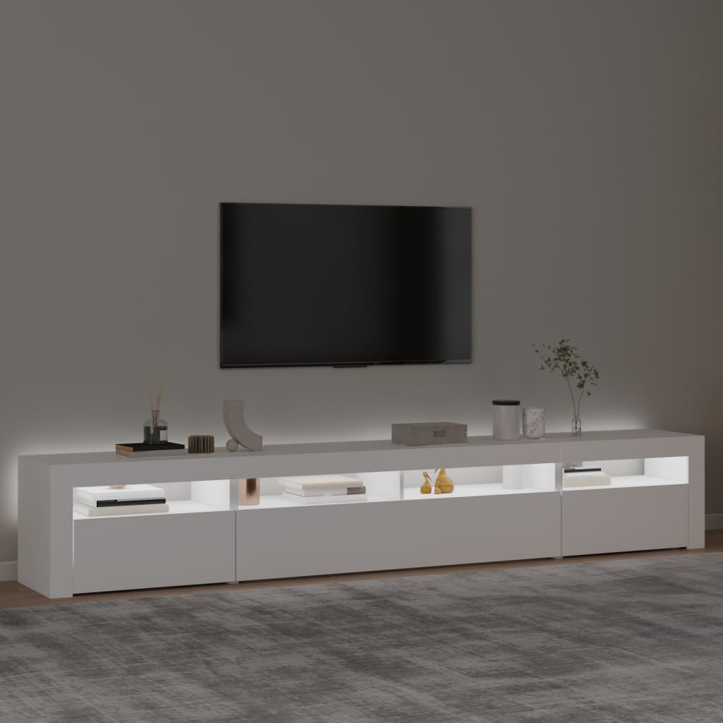 Meuble TV avec éclairage LED blanc 240x35x40 cm