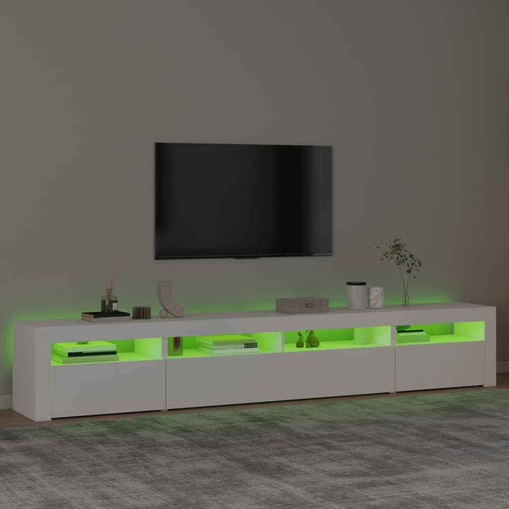 Meuble TV avec éclairage LED blanc 240x35x40 cm