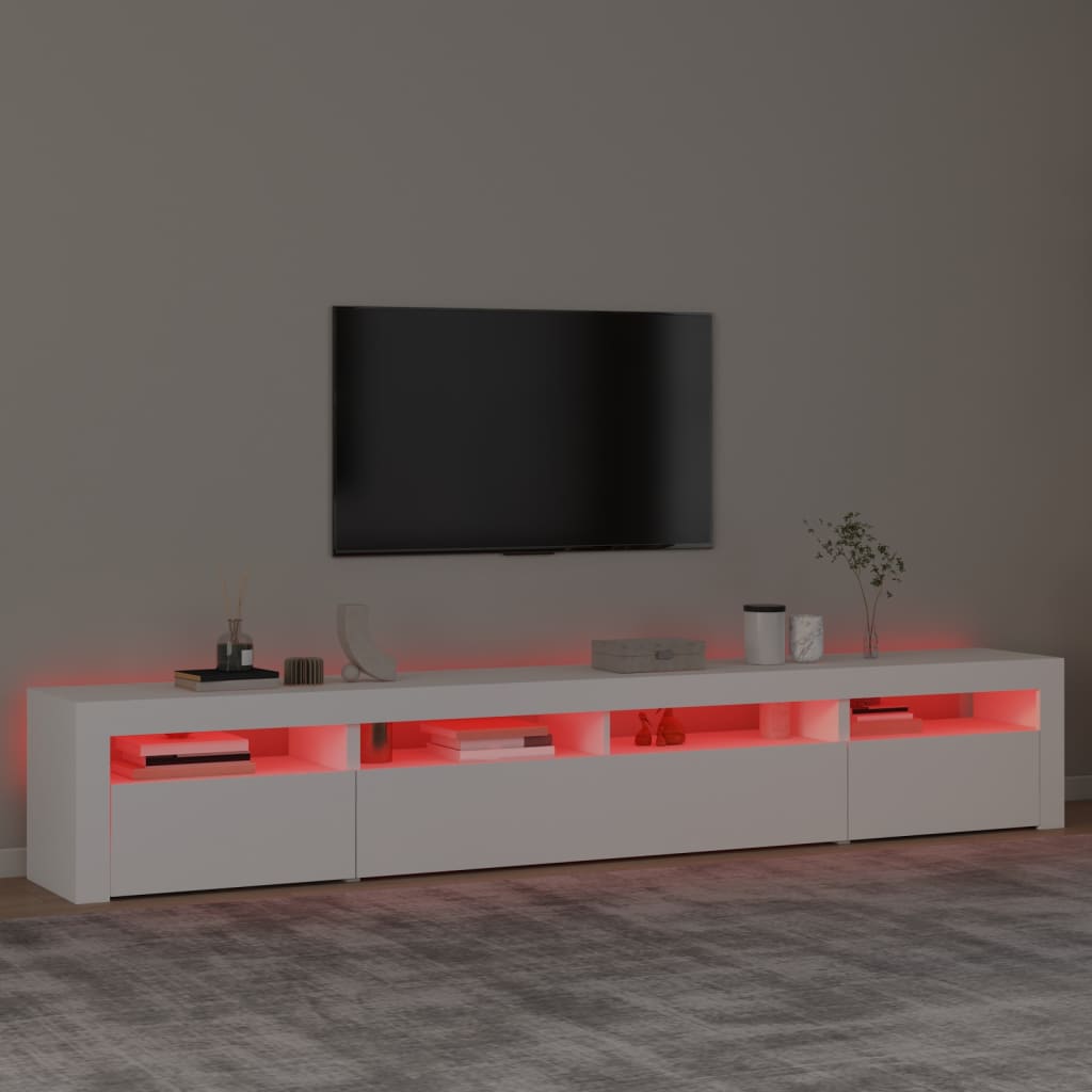 Meuble TV avec éclairage LED blanc 240x35x40 cm