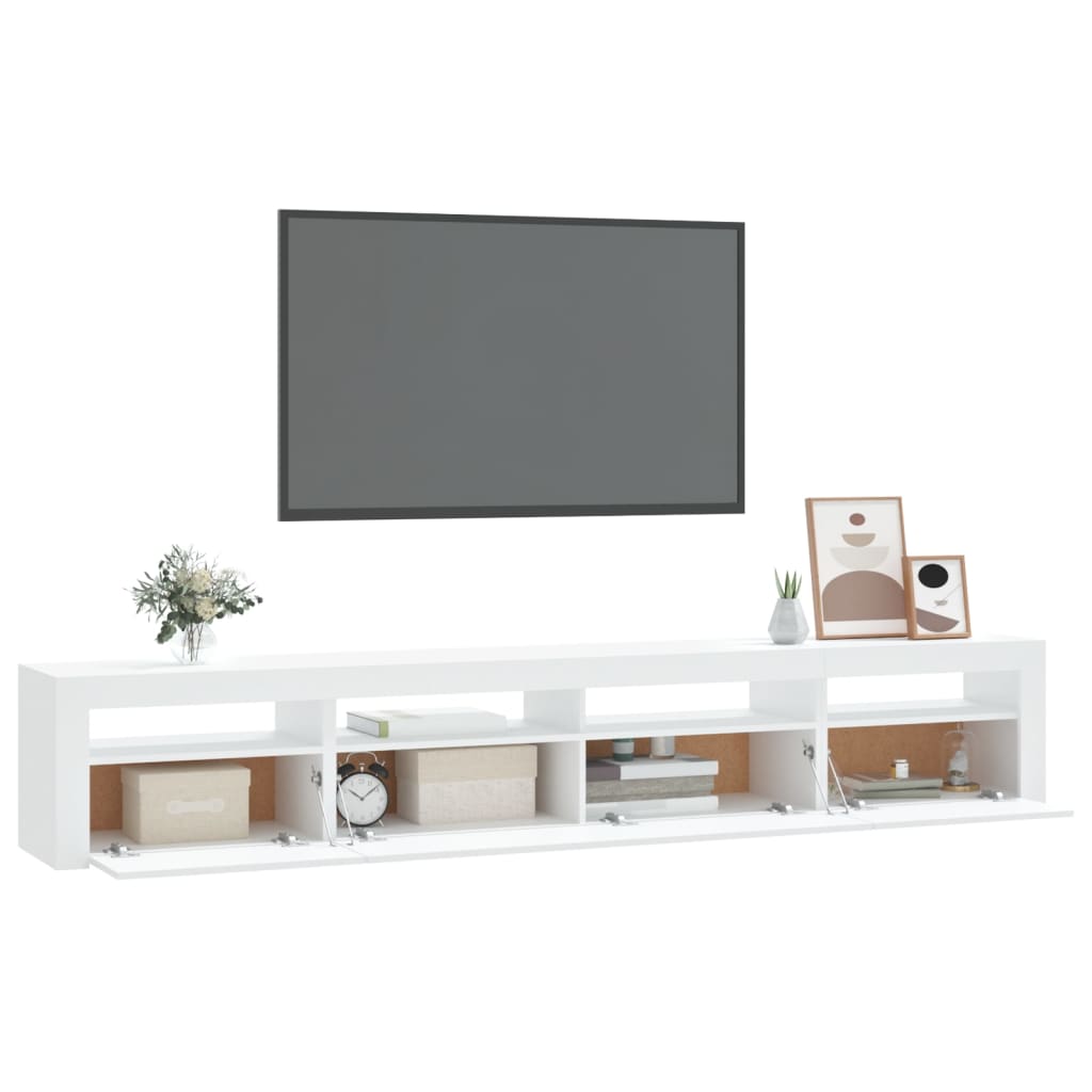 Meuble TV avec éclairage LED blanc 240x35x40 cm