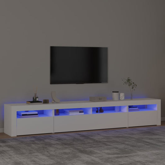 Meuble TV avec éclairage LED blanc 240x35x40 cm