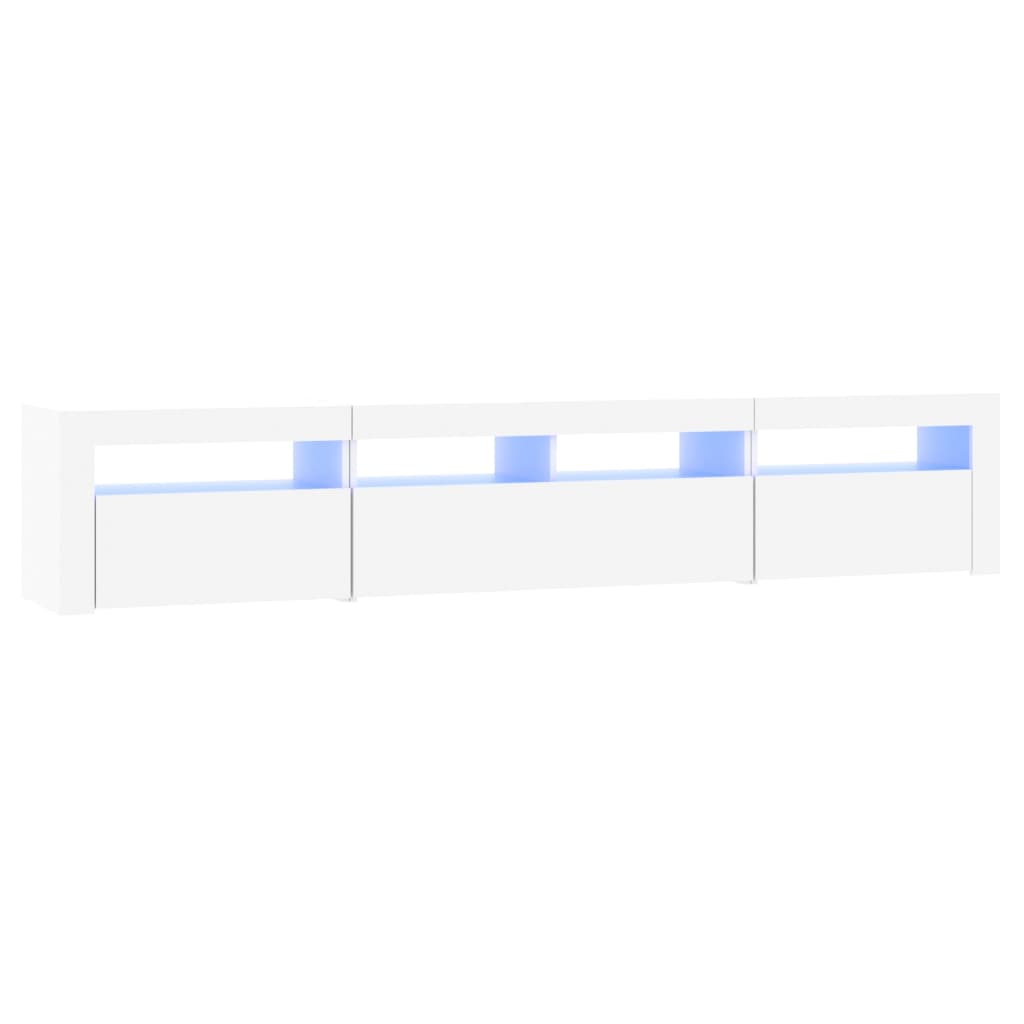 Meuble TV avec éclairage LED blanc 210x35x40 cm