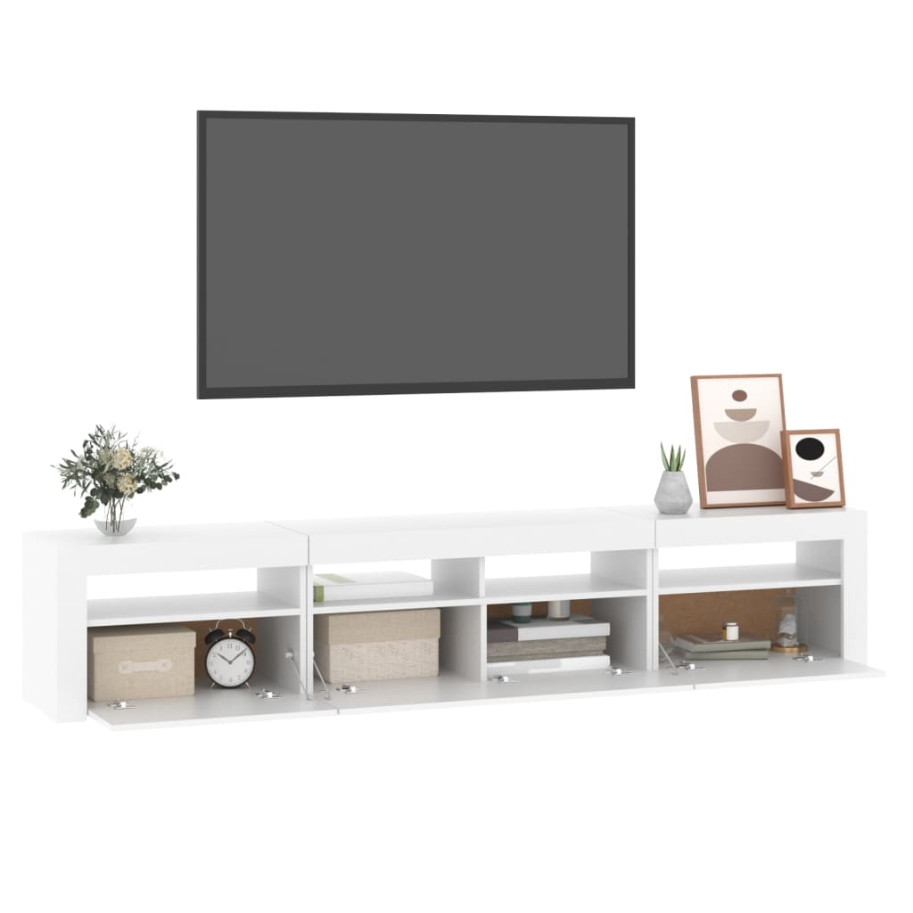 Meuble TV avec éclairage LED blanc 210x35x40 cm