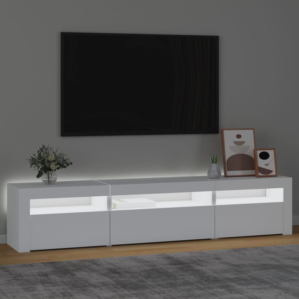 Meuble TV avec éclairage LED blanc 195x35x40 cm