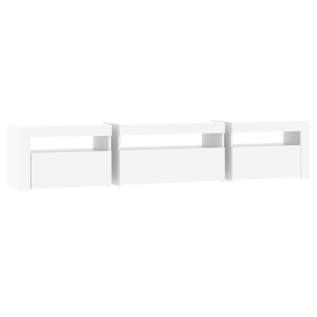 Meuble TV avec éclairage LED blanc 195x35x40 cm