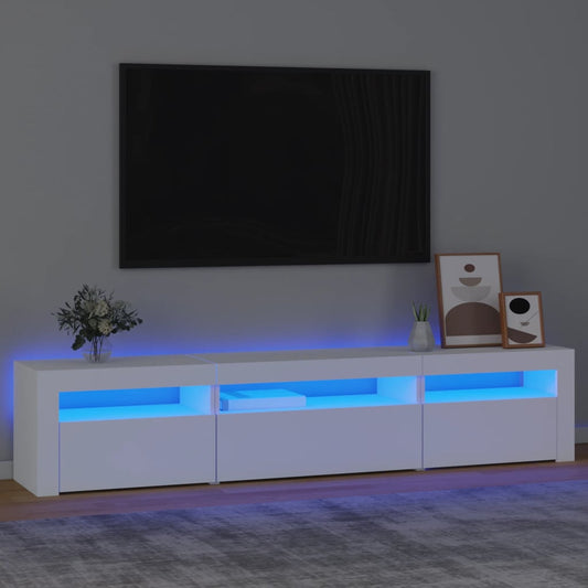 Meuble TV avec éclairage LED blanc 195x35x40 cm