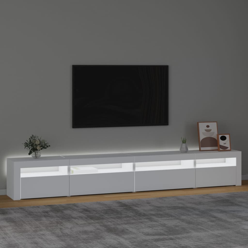 Meuble TV avec éclairage LED blanc 270x35x40 cm