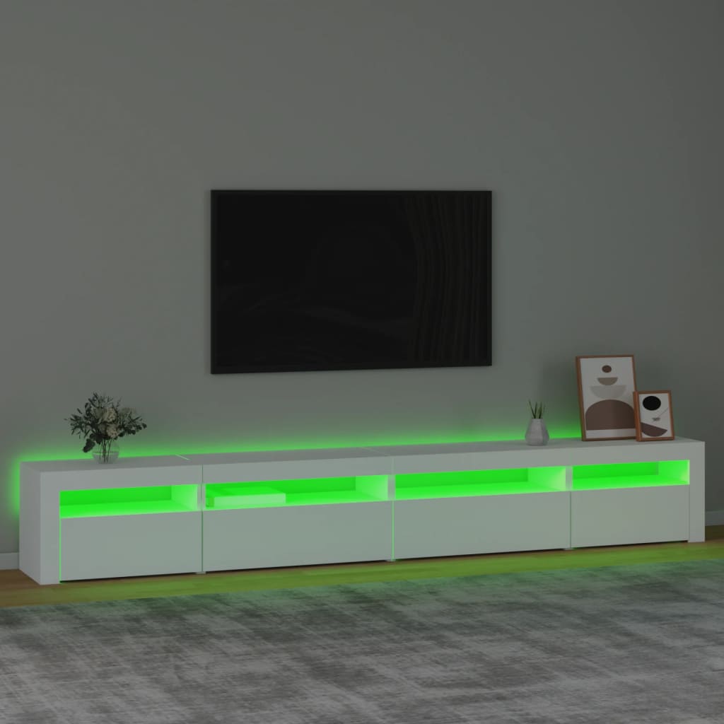 Meuble TV avec éclairage LED blanc 270x35x40 cm