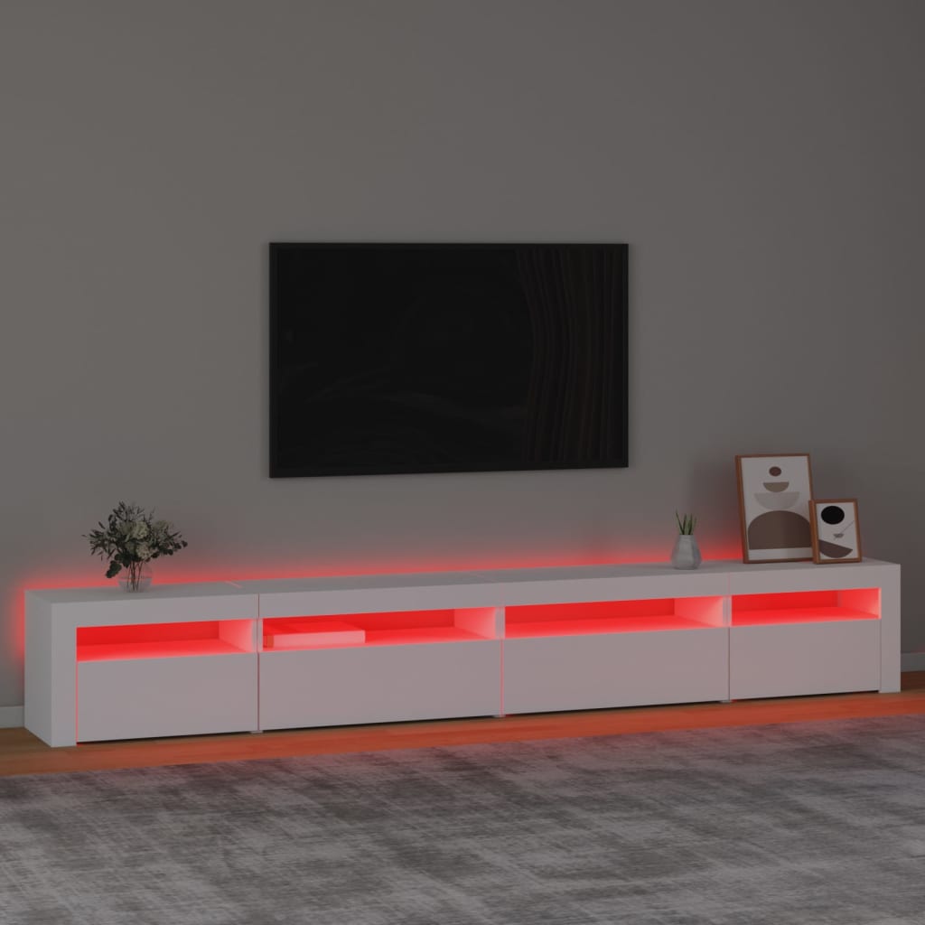 Meuble TV avec éclairage LED blanc 270x35x40 cm