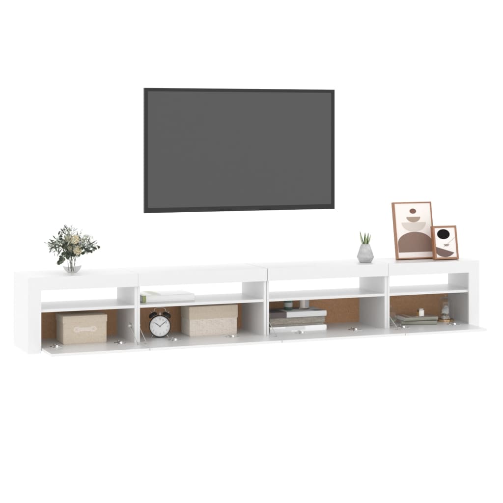 Meuble TV avec éclairage LED blanc 270x35x40 cm