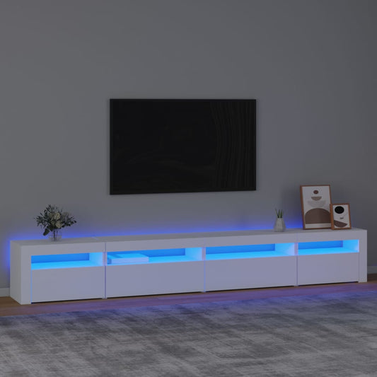 Meuble TV avec éclairage LED blanc 270x35x40 cm