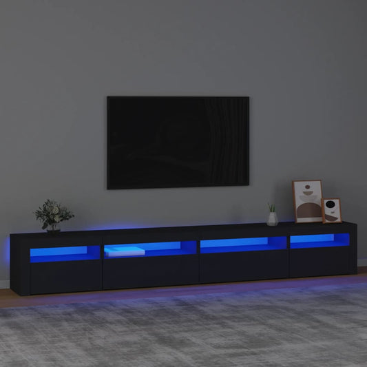 Meuble TV avec éclairage LED, noir, 270 x 35 x 40 cm