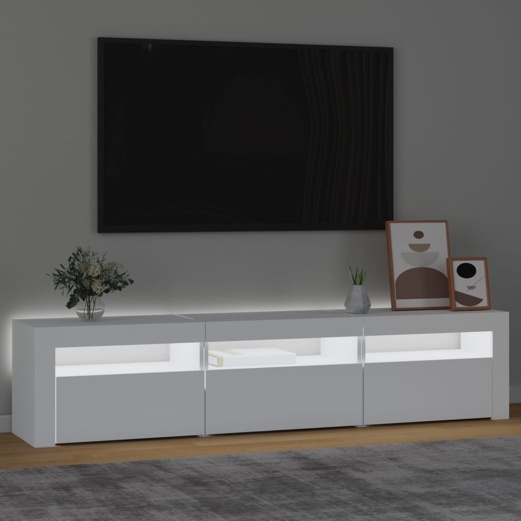 Meuble TV avec éclairage LED blanc 180x35x40 cm