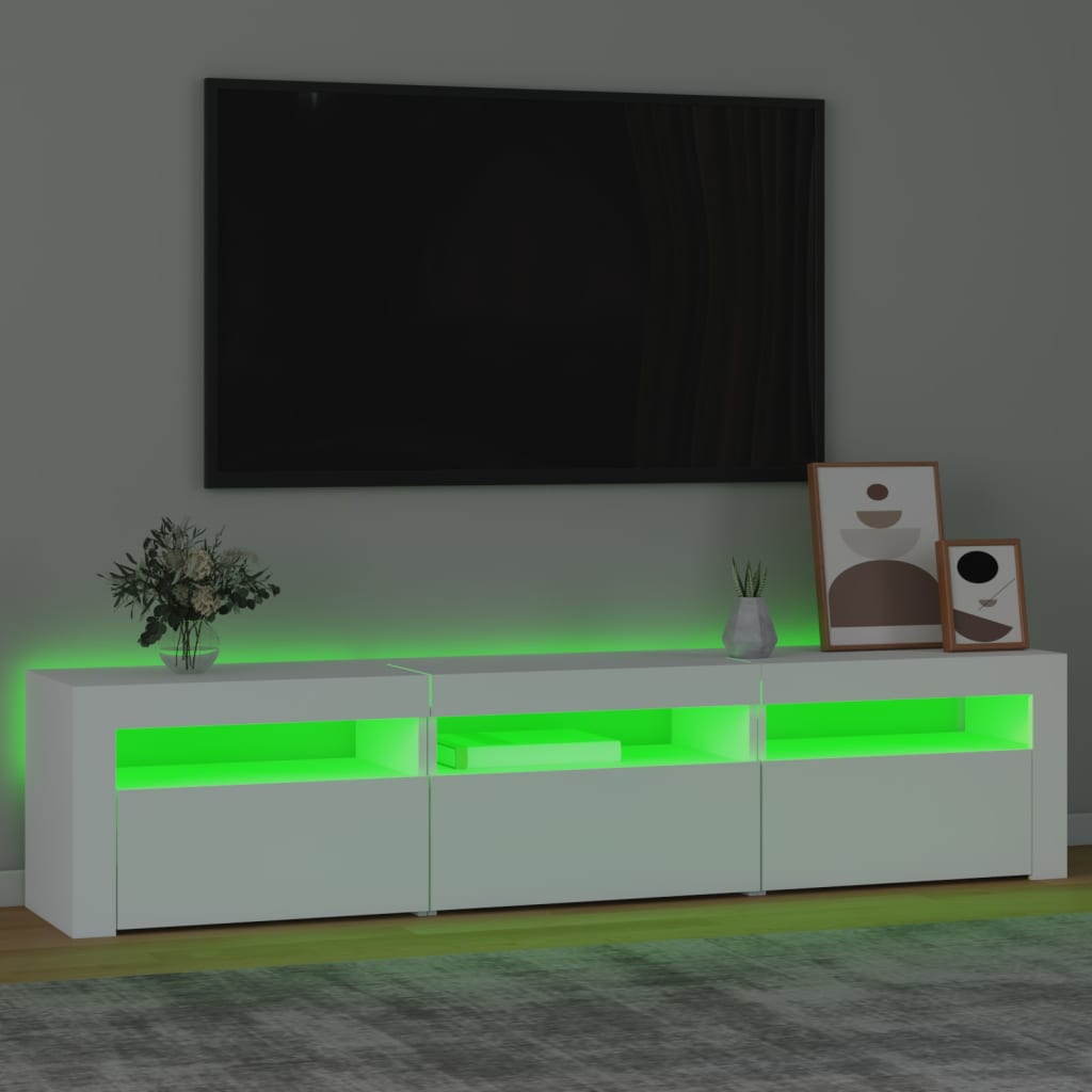 Meuble TV avec éclairage LED blanc 180x35x40 cm