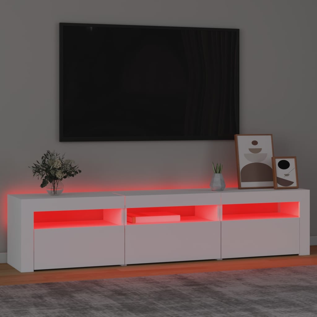 Meuble TV avec éclairage LED blanc 180x35x40 cm
