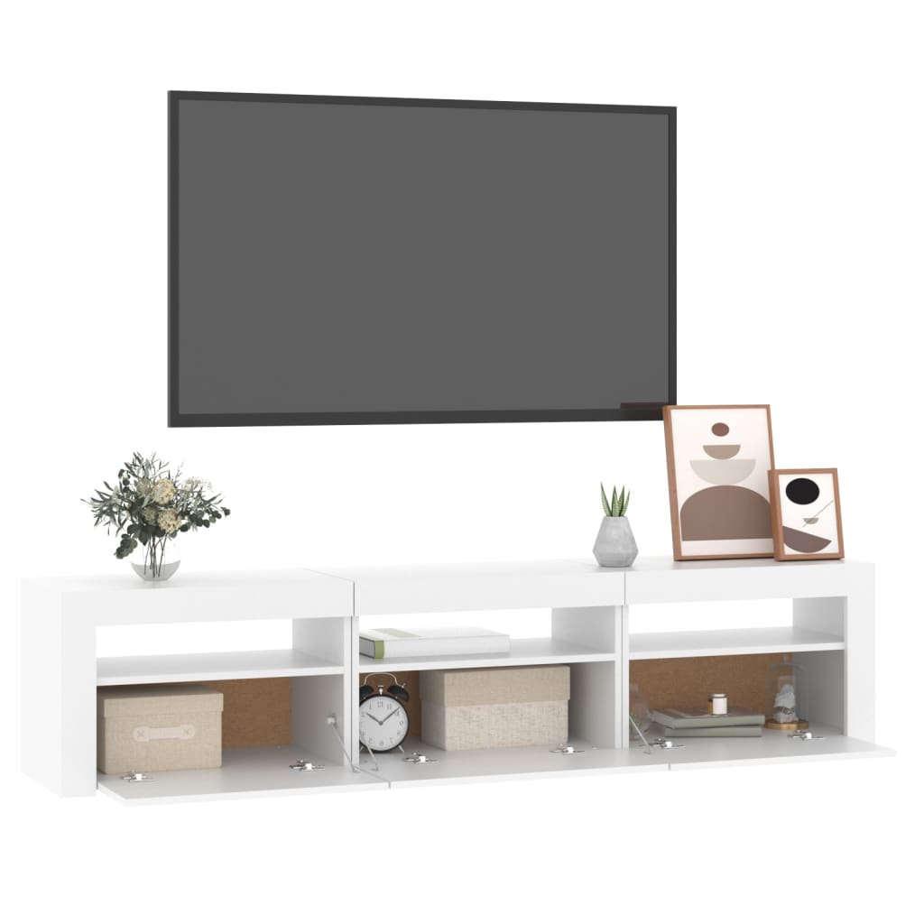 Meuble TV avec éclairage LED blanc 180x35x40 cm