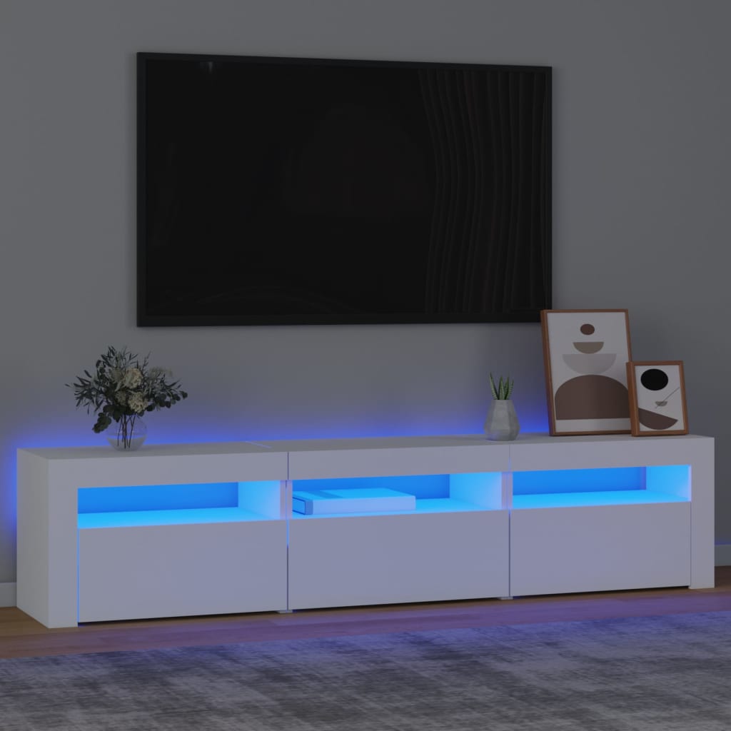 Meuble TV avec éclairage LED blanc 180x35x40 cm