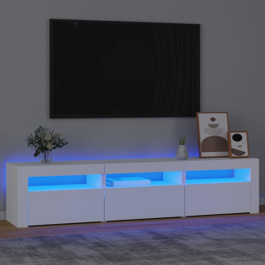 Meuble TV avec éclairage LED blanc 180x35x40 cm