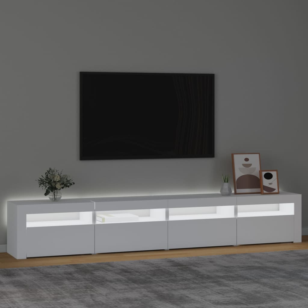 Meuble TV avec éclairage LED blanc 240x35x40 cm