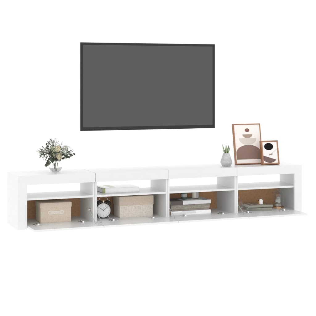 Meuble TV avec éclairage LED blanc 240x35x40 cm