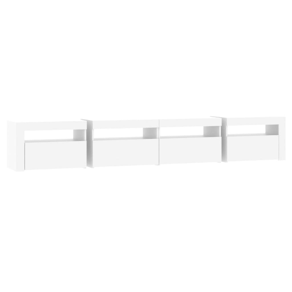 Meuble TV avec éclairage LED blanc 240x35x40 cm