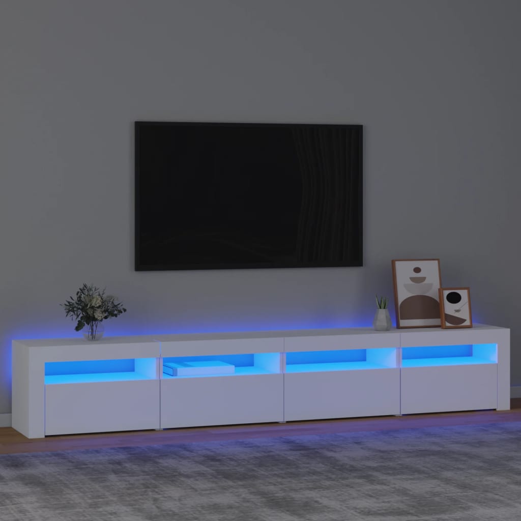 Meuble TV avec éclairage LED blanc 240x35x40 cm