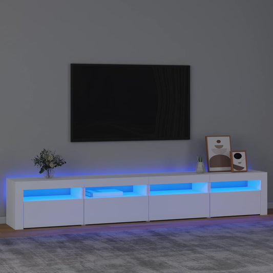 Meuble TV avec éclairage LED blanc 240x35x40 cm