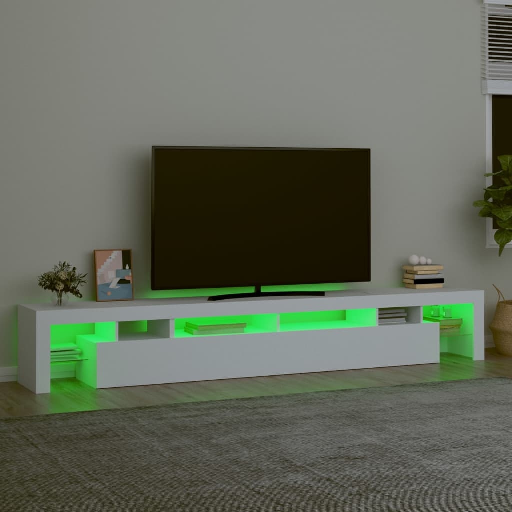 Meuble TV avec éclairage LED blanc 260x36,5x40 cm