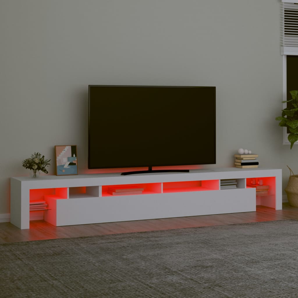 Meuble TV avec éclairage LED blanc 260x36,5x40 cm