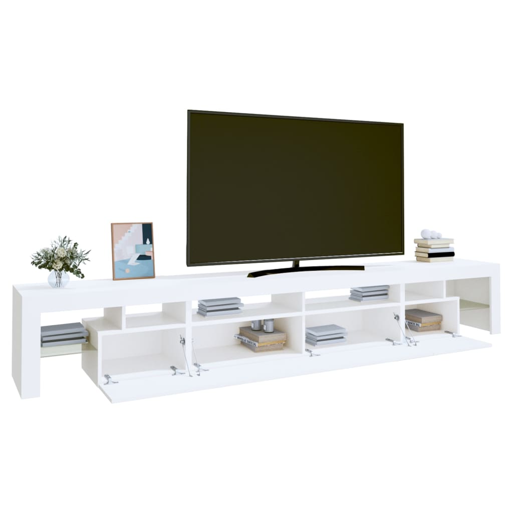Meuble TV avec éclairage LED blanc 260x36,5x40 cm