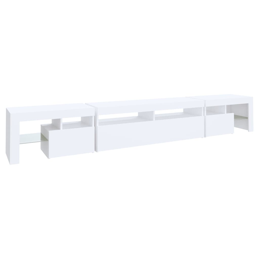Meuble TV avec éclairage LED blanc 260x36,5x40 cm