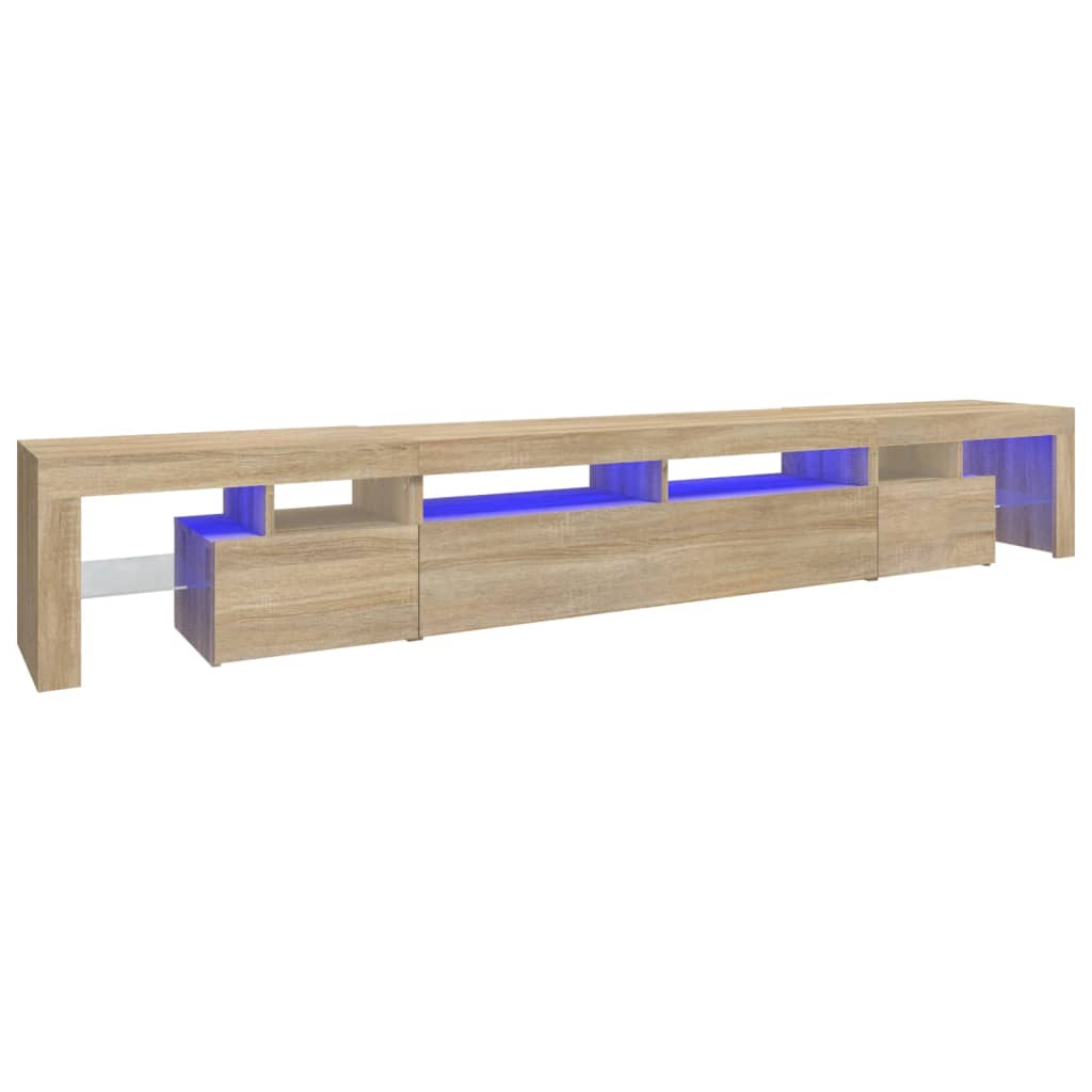 Meuble TV avec éclairage LED en chêne Sonoma 260x36,5x40 cm