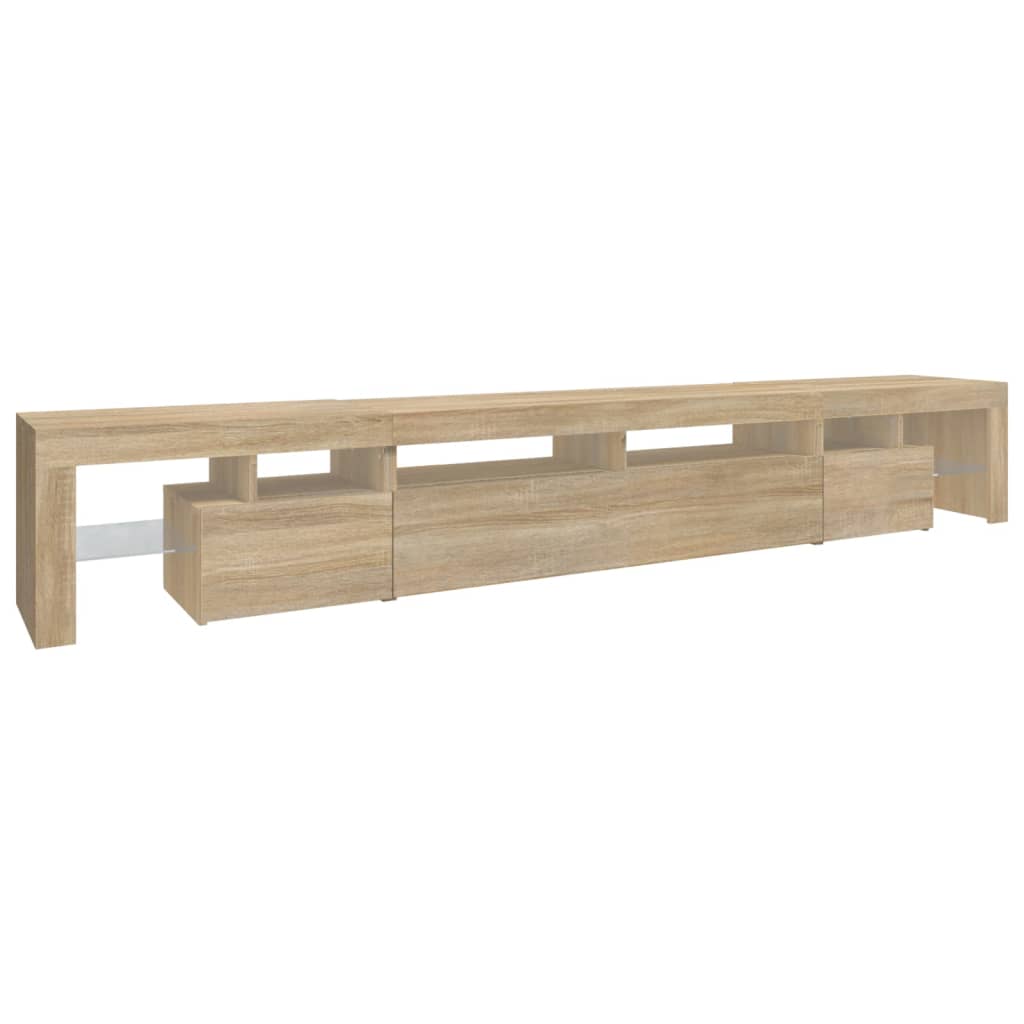 Meuble TV avec éclairage LED en chêne Sonoma 260x36,5x40 cm