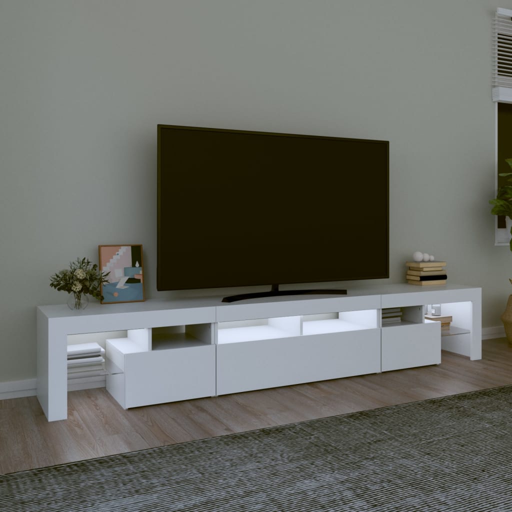 Meuble TV avec éclairage LED blanc 230x36,5x40 cm