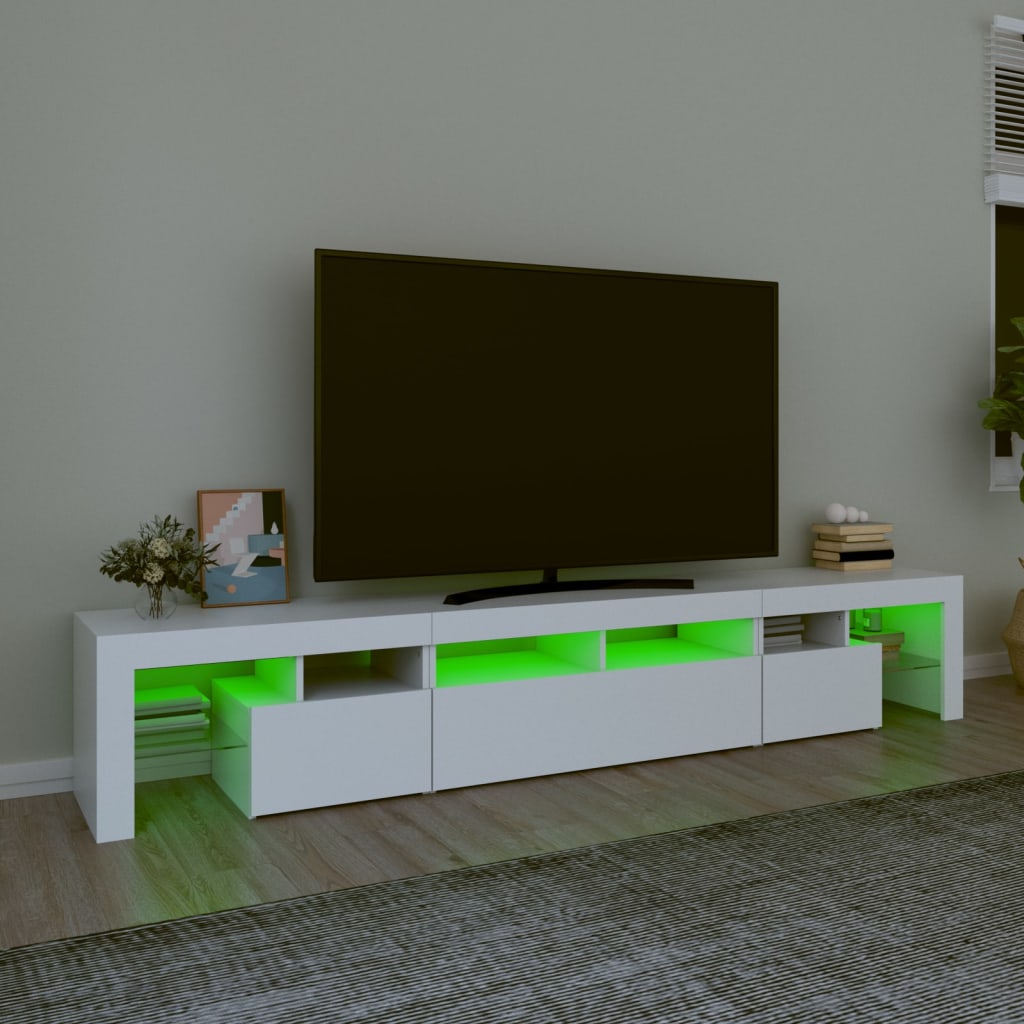 Meuble TV avec éclairage LED blanc 230x36,5x40 cm