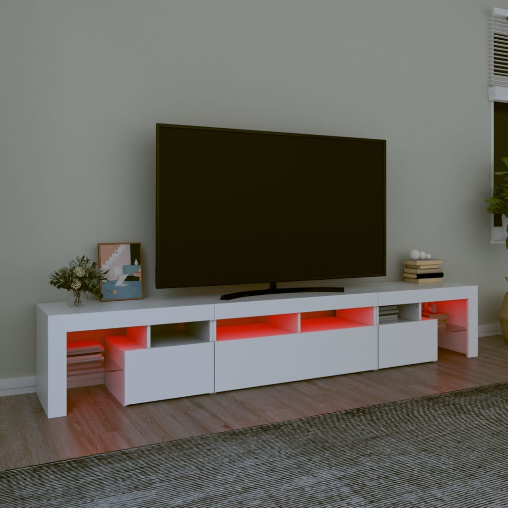 Meuble TV avec éclairage LED blanc 230x36,5x40 cm