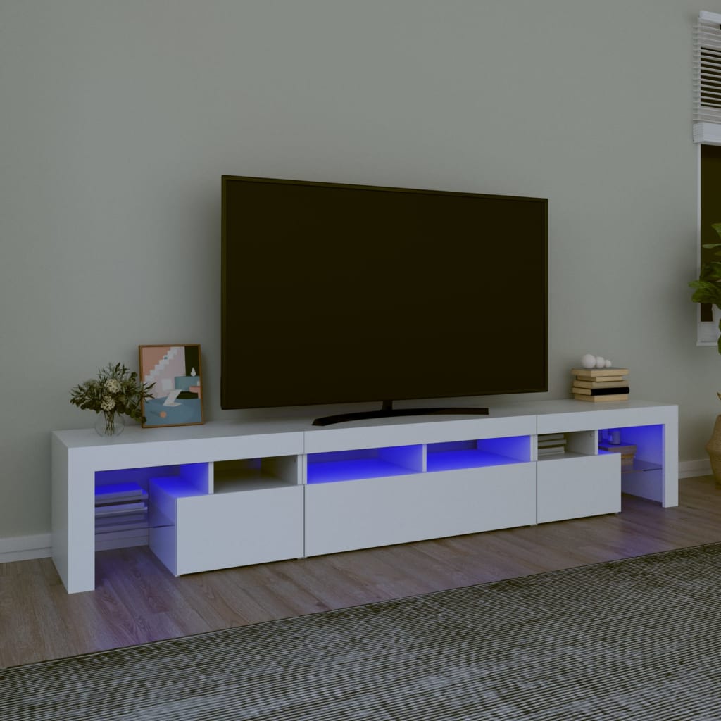 Meuble TV avec éclairage LED blanc 230x36,5x40 cm